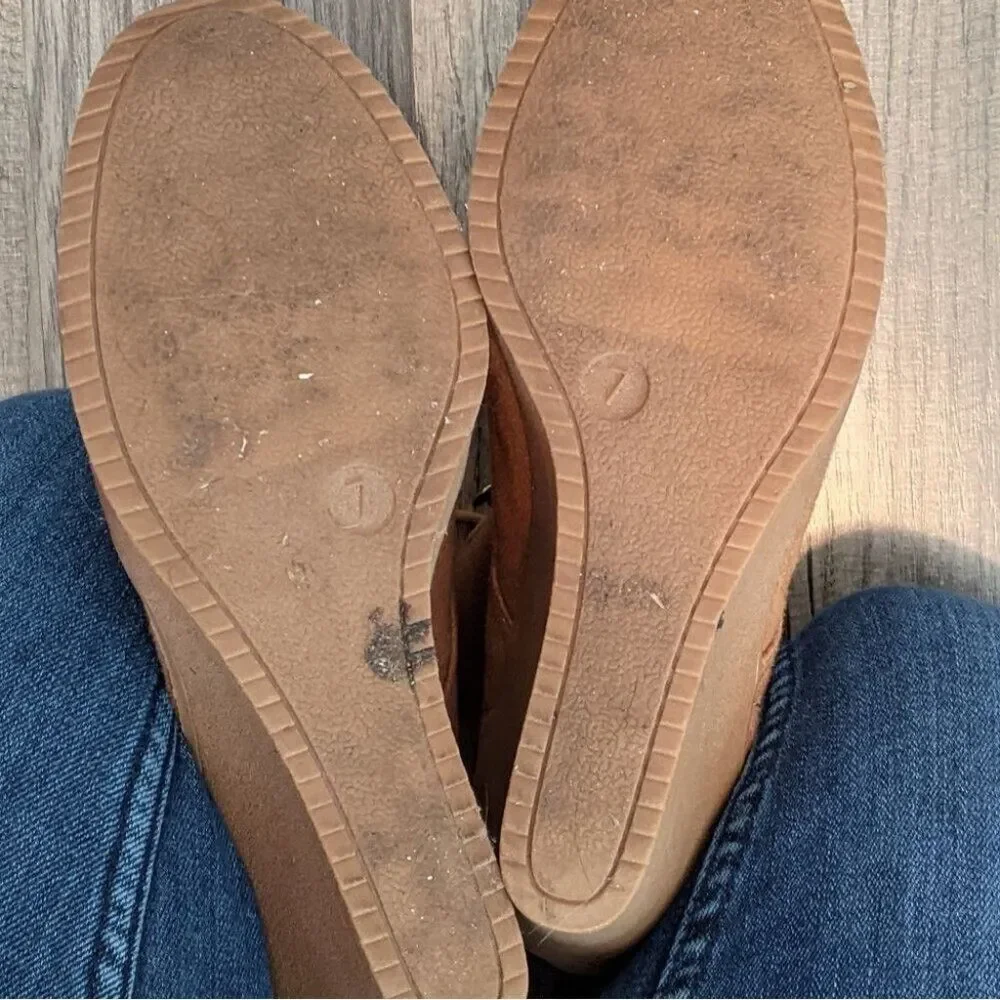 Merona Brown Boot Wedges Size 7